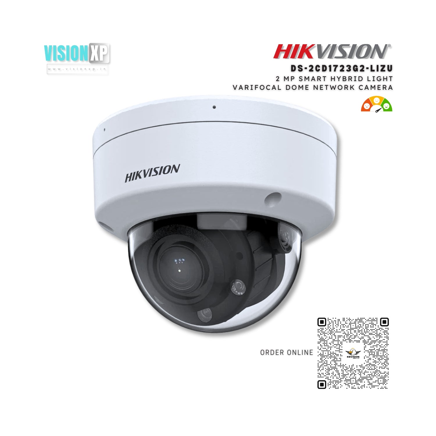 Hikvision DS-2CD1723G2-LIZU 2MP Hybrid Varifocal Dome Network Camera Hikvision DS-2CD1723G2-LIZU 2MP Hybrid Varifocal Dome Network Camera